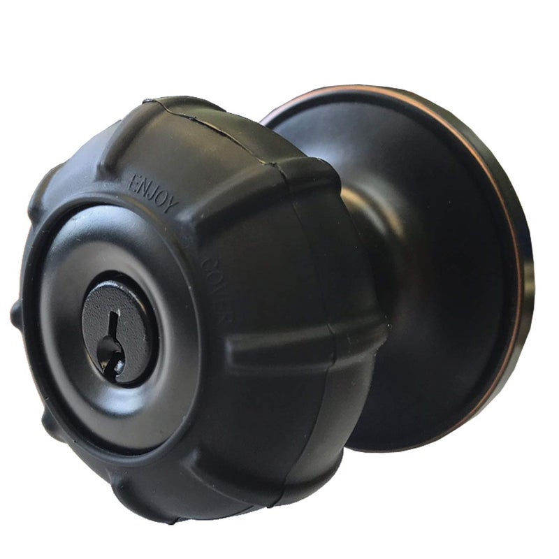 Enjoy Cover - Silicone Door knob Grips Maximum Grip Nonslip Arthritis & Senior Living Aids Grippy Easy Open Fits All Door Knob Universal Size Decorative 4 Pack (Black) - Image 1